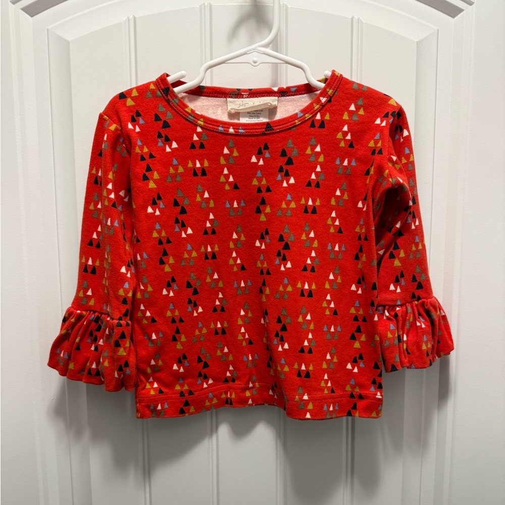 Hannah Kate Red Patterned Kids Shirt